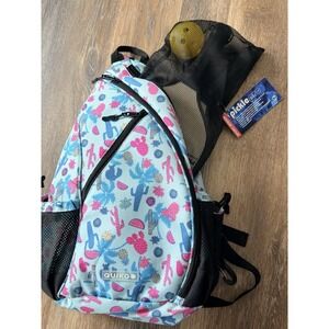QUIKGO Crossbody Pickleball Bag Sling Bag - Colorful Cactus Design & Racket Set